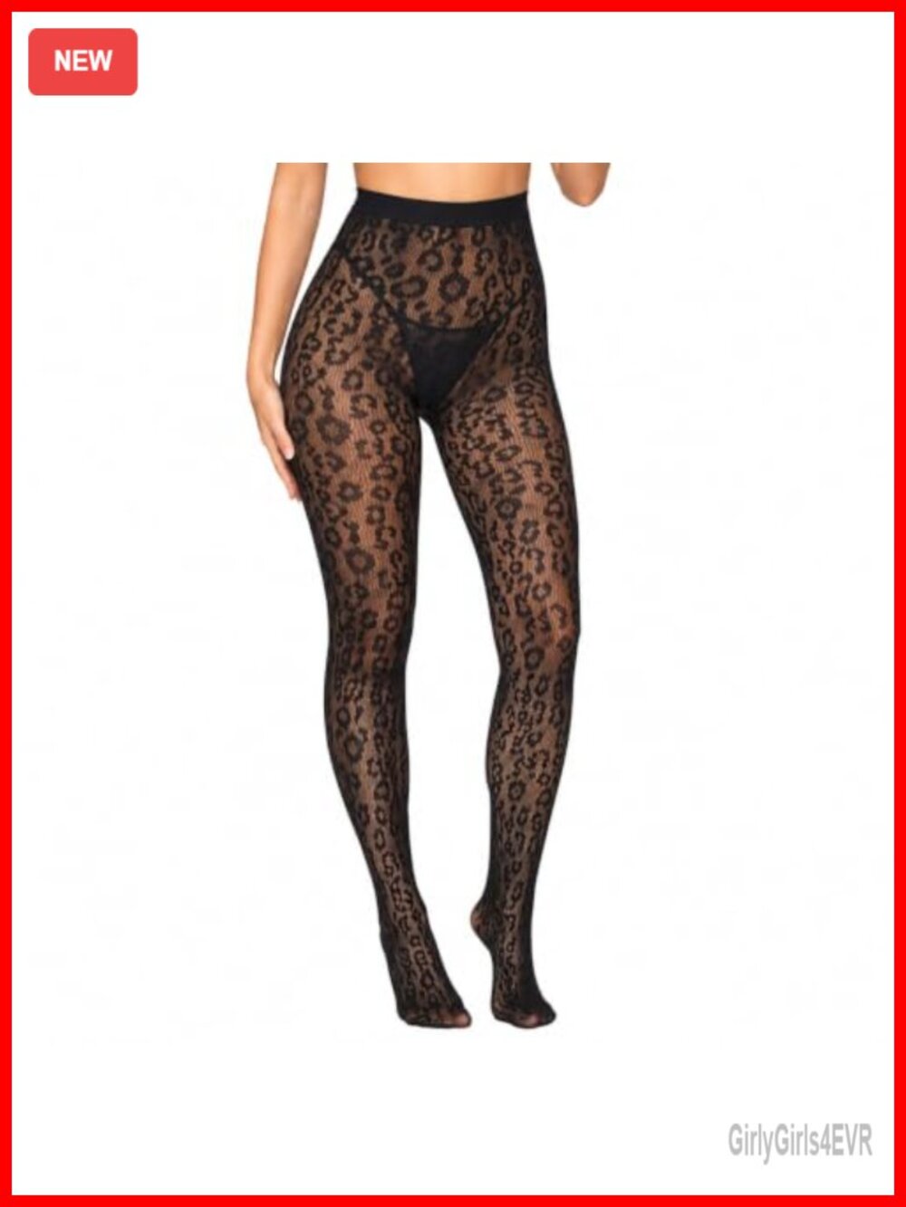 Leopard Print Lace Tights Sheer Fishnet Pantyhose Club Rave Outfit
